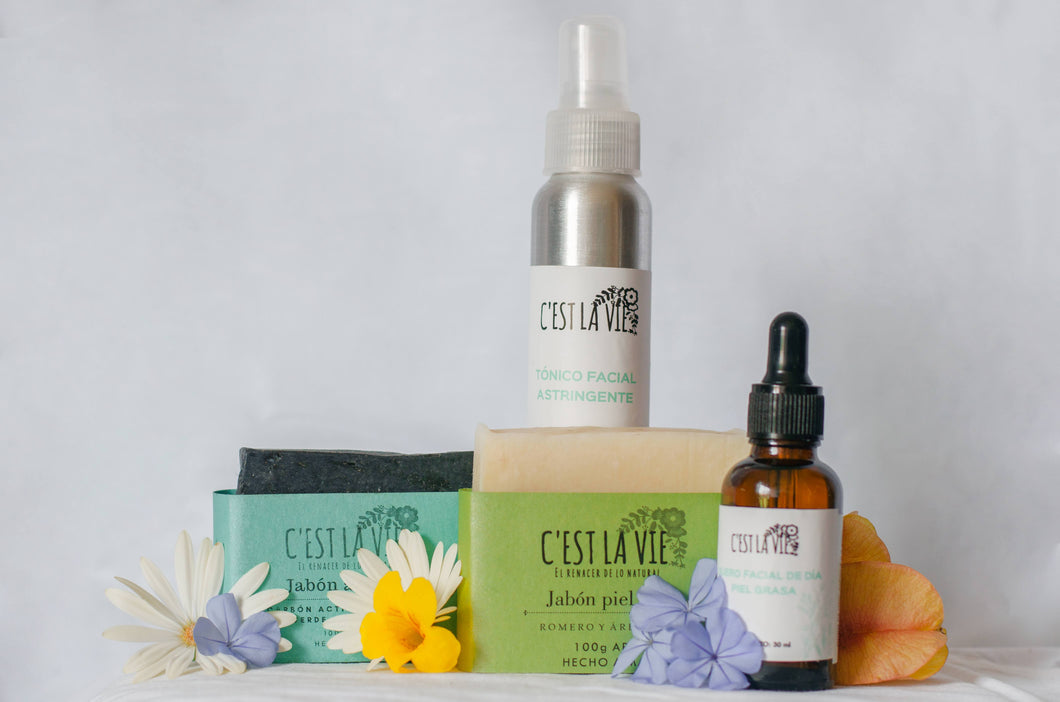 KIT CUIDADO FACIAL PIEL GRASA O CON ACNÉ (JOVEN)